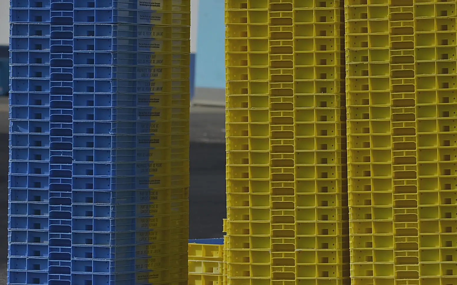 Crates, plastic and stacking