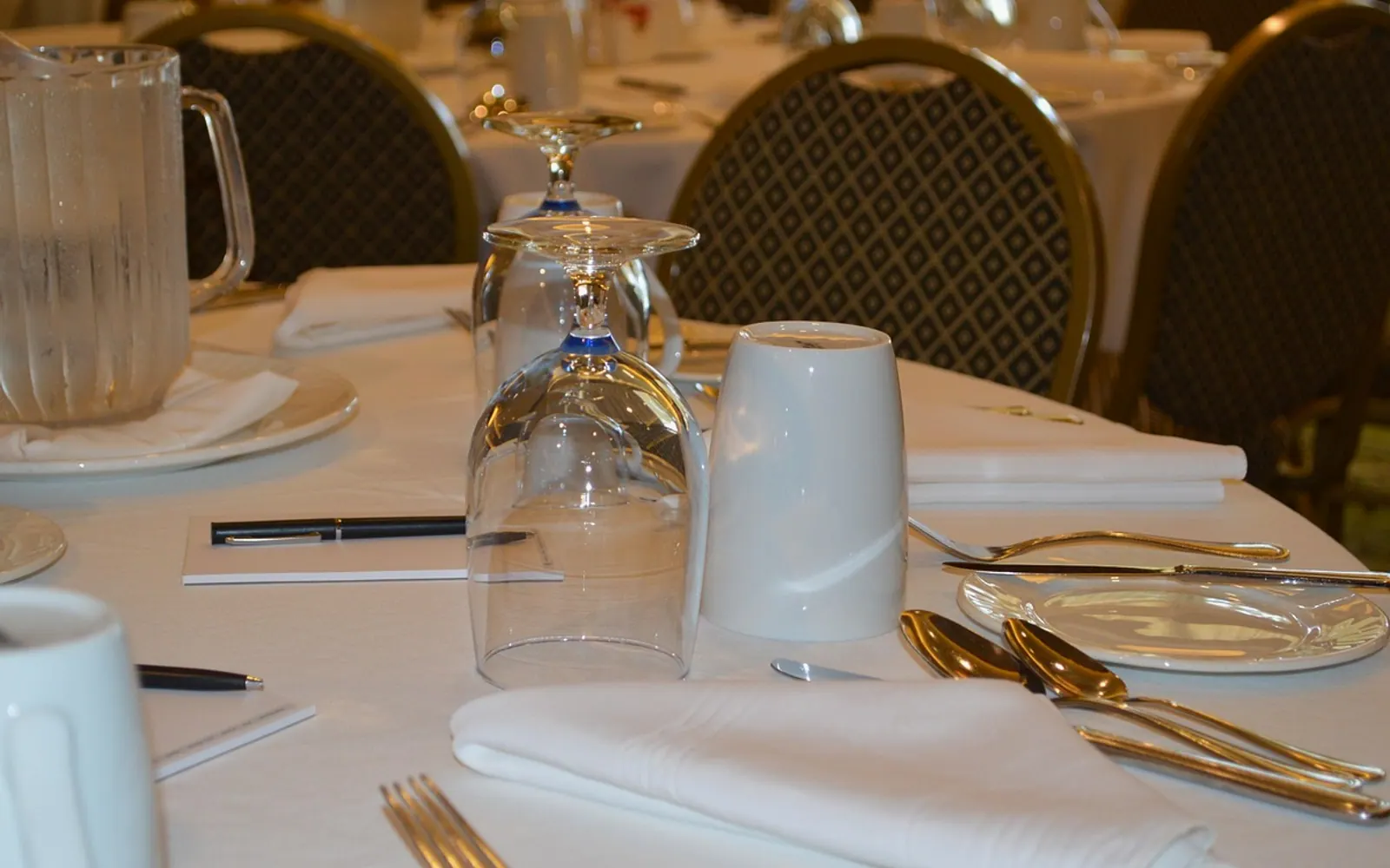 Table, table setting and conference