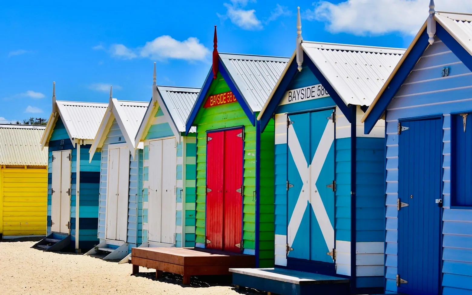 Beach, beach houses and buildings