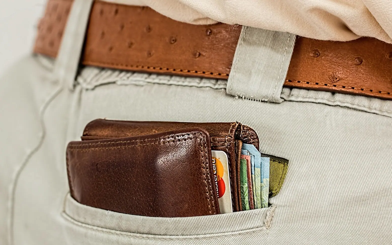 Wallet, cash and pocket