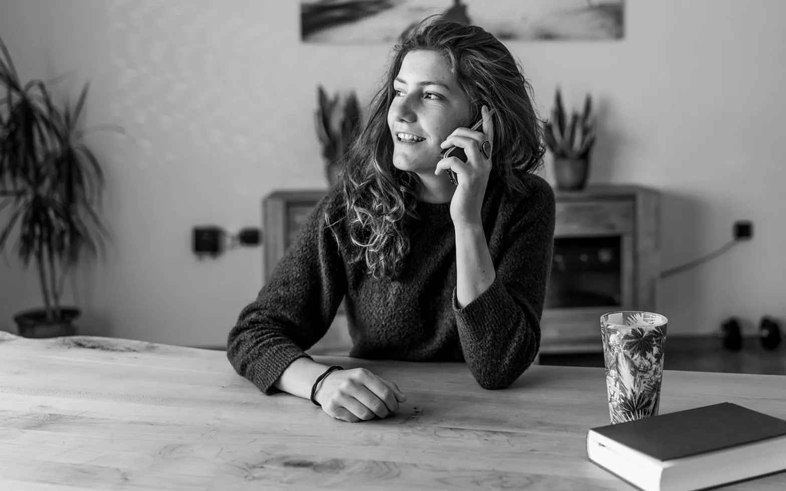 Make a phone call, mobile and phone