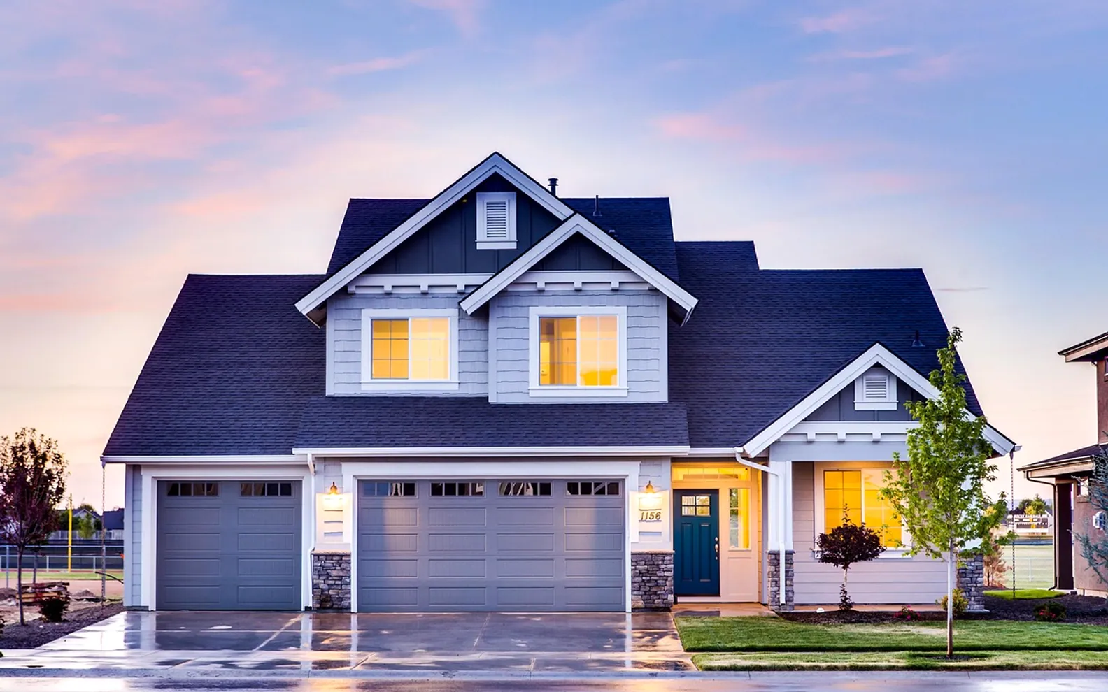 House, architecture and front yard